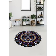 Viyana Home Dijital Baskılı Kaymaz Yıkanabilir Yuvarlak Lazer Kesim Salon Halısı Mutfak Halısı VHL-SD-538