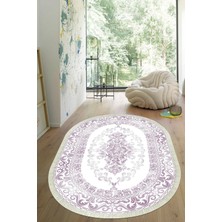Viyana Home Dijital Baskılı Kaymaz Taban Yıkanabilir Oval Salon Halısı Mutfak Halısı Yolluk VHO-HK-156