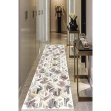 Viyana Home Dijital Baskılı Kaymaz Taban Yıkanabilir Modern Salon Halısı Koridor Halısı Yolluk VHU-HT-484