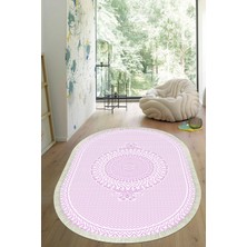 Viyana Home Dijital Baskılı Kaymaz Taban Yıkanabilir Oval Salon Halısı Mutfak Halısı Yolluk VHO-HS-565
