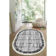 Viyana Home Dijital Baskılı Kaymaz Taban Yıkanabilir Oval Salon Halısı Mutfak Halısı Yolluk VHO-HT-1365