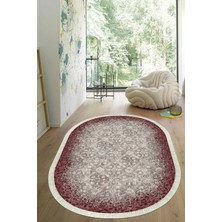 Viyana Home Dijital Baskılı Kaymaz Taban Yıkanabilir Oval Salon Halısı Mutfak Halısı Yolluk VHO-HT-247