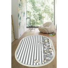 Viyana Home Dijital Baskılı Kaymaz Taban Yıkanabilir Oval Salon Halısı Mutfak Halısı Yolluk VHO-HT-200