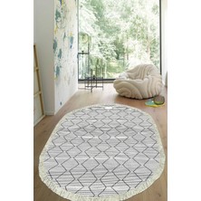 Viyana Home Dijital Baskılı Kaymaz Taban Yıkanabilir Oval Salon Halısı Mutfak Halısı Yolluk VHO-HY-1050