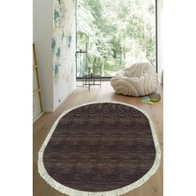 Viyana Home Dijital Baskılı Kaymaz Taban Yıkanabilir Oval Salon Halısı Mutfak Halısı Yolluk VHO-HY-1243