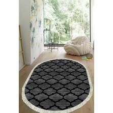 Viyana Home Dijital Baskılı Kaymaz Taban Yıkanabilir Oval Salon Halısı Mutfak Halısı Yolluk VHO-HY-1249