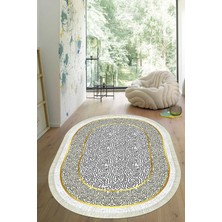 Viyana Home Dijital Baskılı Kaymaz Taban Yıkanabilir Oval Salon Halısı Mutfak Halısı Yolluk VHO-SD-1074