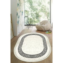 Viyana Home Dijital Baskılı Kaymaz Taban Yıkanabilir Oval Salon Halısı Mutfak Halısı Yolluk VHO-SD-1080