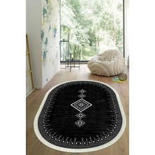 Viyana Home Dijital Baskılı Kaymaz Taban Yıkanabilir Oval Salon Halısı Mutfak Halısı Yolluk VHO-SD-1108