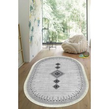 Viyana Home Dijital Baskılı Kaymaz Taban Yıkanabilir Oval Salon Halısı Mutfak Halısı Yolluk VHO-SD-1106