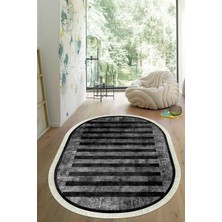 Viyana Home Dijital Baskılı Kaymaz Taban Yıkanabilir Oval Salon Halısı Mutfak Halısı Yolluk VHO-SD-247