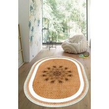 Viyana Home Dijital Baskılı Kaymaz Taban Yıkanabilir Oval Salon Halısı Mutfak Halısı Yolluk VHO-SD-339