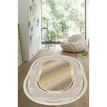 Viyana Home Dijital Baskılı Kaymaz Taban Yıkanabilir Oval Salon Halısı Mutfak Halısı Yolluk VHO-SD-378