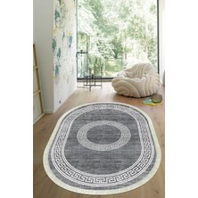 Viyana Home Dijital Baskılı Kaymaz Taban Yıkanabilir Oval Salon Halısı Mutfak Halısı Yolluk VHO-SD-583