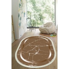 Viyana Home Dijital Baskılı Kaymaz Taban Yıkanabilir Oval Salon Halısı Mutfak Halısı Yolluk VHO-SD-580