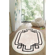 Viyana Home Dijital Baskılı Kaymaz Taban Yıkanabilir Oval Salon Halısı Mutfak Halısı Yolluk VHO-SD-601