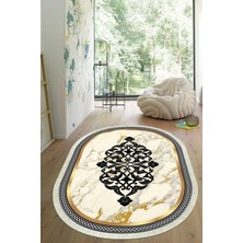 Viyana Home Dijital Baskılı Kaymaz Taban Yıkanabilir Oval Salon Halısı Mutfak Halısı Yolluk VHO-SD-799