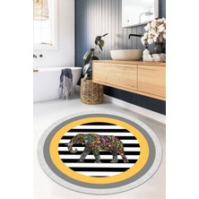 Viyana Home Dijital Baskılı Kaymaz Taban Yıkanabilir Yuvarlak Salon Halısı Mutfak Halısı Paspas VHYU-HS-533