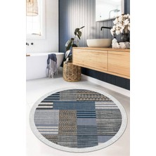Viyana Home Dijital Baskılı Kaymaz Taban Yıkanabilir Yuvarlak Salon Halısı Mutfak Halısı Paspas VHYU-HT-177