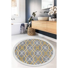 Viyana Home Dijital Baskılı Kaymaz Taban Yıkanabilir Yuvarlak Salon Halısı Mutfak Halısı Paspas VHYU-HY-1055