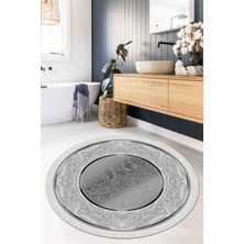 Viyana Home Dijital Baskılı Kaymaz Taban Yıkanabilir Yuvarlak Salon Halısı Mutfak Halısı Paspas VHYU-SD-1024