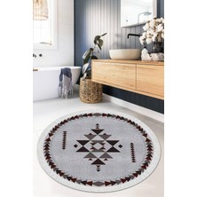 Viyana Home Dijital Baskılı Kaymaz Taban Yıkanabilir Yuvarlak Salon Halısı Mutfak Halısı Paspas VHYU-SD-1058