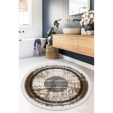 Viyana Home Dijital Baskılı Kaymaz Taban Yıkanabilir Yuvarlak Salon Halısı Mutfak Halısı Paspas VHYU-SD-1083