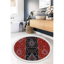 Viyana Home Dijital Baskılı Kaymaz Taban Yıkanabilir Yuvarlak Salon Halısı Mutfak Halısı Paspas VHYU-SD-375