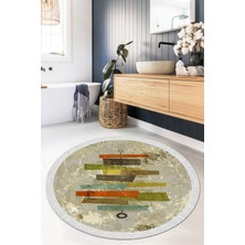 Viyana Home Dijital Baskılı Kaymaz Taban Yıkanabilir Yuvarlak Salon Halısı Mutfak Halısı Paspas VHYU-SD-371