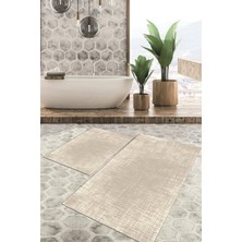 Viyana Home Dijital Baskılı Kaymaz Tabanlı Yıkanabilir 2'li Set Banya Halısı Klozet Takımı Paspas VHKZ-HS-182