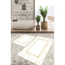Viyana Home Dijital Baskılı Kaymaz Tabanlı Yıkanabilir 2'li Set Banya Halısı Klozet Takımı Paspas VHKZ-SD-440