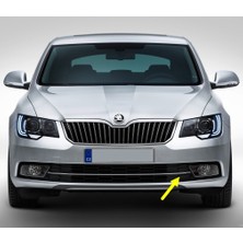 After Skoda Superb 2 2014-2015 Ön Tampon Sol Sis Farı Yanı Izgarası Krom Çıtalı 3T0853665B