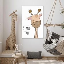 SML Tablo Zürafa Renkli Çizgi Film Karakteri Çocuk Odası Dekor Kanvas Tablo