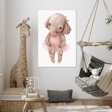 SML Tablo Yavru Fil Elbiseli Çizgi Film Karakteri Çocuk Odası Dekor Kanvas Tablo