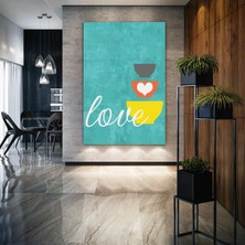 SML Tablo Mutfak Aşkı Love Tabak Restorant Cafe Dekor Kanvas Tablo