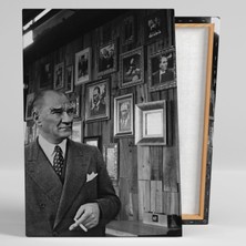 SML Tablo Mustafa Kemal Atatürk Elinde Sigarasıyla Karizma Adam Türk Kanvas Tablo