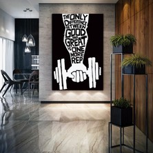 SML Tablo Badi Spor Salonu Güç The Only Dıfference Between Good And Great Is One More Rep Kanvas Tablo