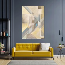 SML Tablo Pastel Tonlar İçiçe Geçmiş Abstract Dokusal Geometrik Şekiller Kanvas Tablo