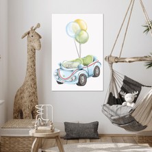 SML Tablo Bulutlar Mabi Araba Balonlar Çizgi Film Karakteri Çocuk Odası Dekor Kanvas Tablo