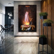 SML Tablo Kasap Et Lokanta Mutfak Restorant Dekor Kanvas Tablo