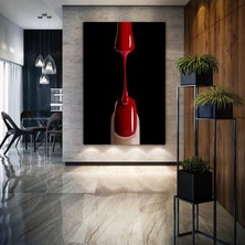 SML Tablo Parmağa Damlayan Kırmızı Oje Kadın Makyaj Kuaför Dekorasyon Kanvas Tablo