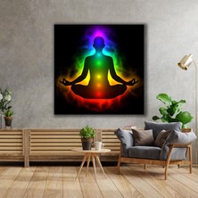 SML Tablo Meditasyon Çakra Noktaları Huzur Yoga Enerji Kanvas Tablo