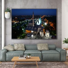 SML Tablo Konya Mevlana Türbesi Gece Manzarası Şehir Dekor Kanvas Tablo