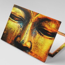 SML Tablo Buda Heykeli Gözü Kapalıhuzur Meditasyon Arınma Budizm Kanvas Tablo
