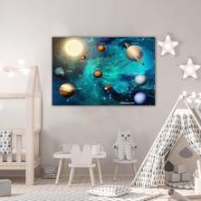 SML Tablo Güneş Sistemi Gezegenler Uzay Bilim Çocuk Oda Dekorasyon Kanvas Tablo