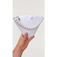 Ende Bag Kadın Beyaz Incili Tasarım Omuz Çantası