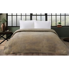 Taç Pamuk Battaniye Hermes Bej Çift Kişilik