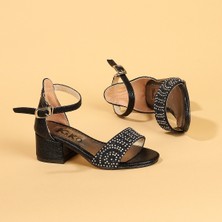 Kiko Kids Kiko 765 Çatlak Günlük Kız Çocuk 3 cm Topuk Sandalet Ayakkabı Siyah