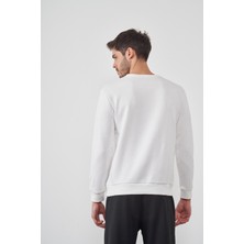 Çetinkaya Mentality 3036 Bisiklet Yaka Ekru Sweatshirt