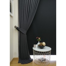 Evdepo Home Taç Antarsit Petek Kadife Dokulu Fon Perde, 1/3 Sık Pile, 50 x 250 cm